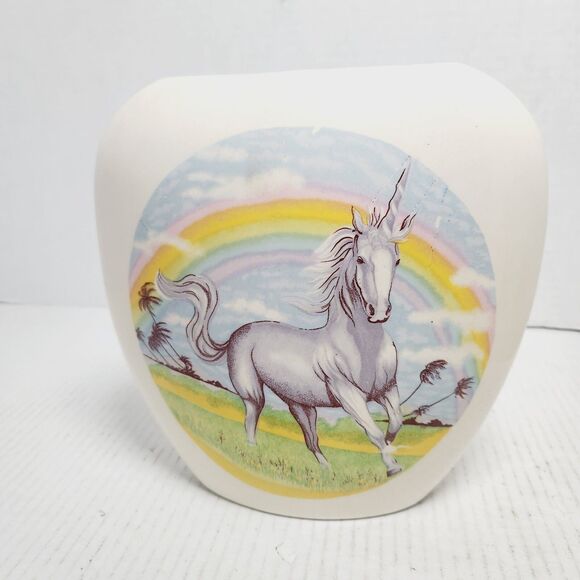 Unicorn Rainbow Fantasy Vintage Vase Retro 1980s/1990s Decorative Prop Unsigned - Picture 8 of 15
